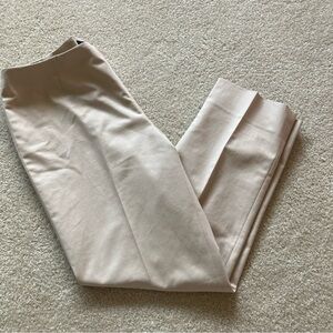 Lafayette 148 NY Pants Women’s cropped Bleecker Tan Trouser sz 8 Side Zip
